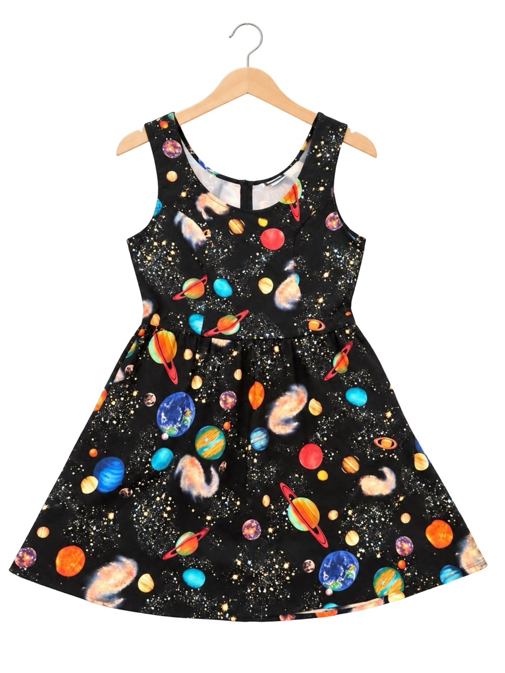 Hot Topic Retrolicious Bright Planets Fit Flare Dress celestial spacecore large